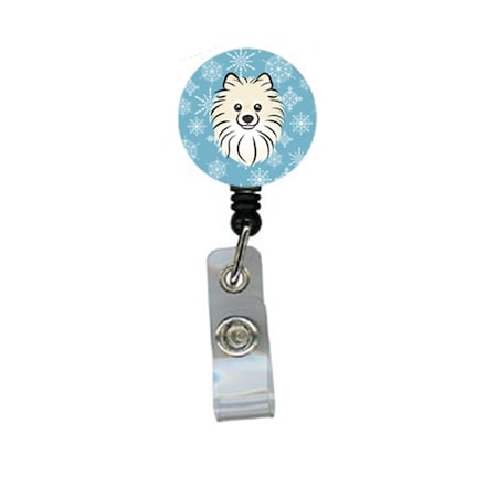 Teacher&Aposs Aid Snowflake Pomeranian Retractable Badge Reel TE2929769